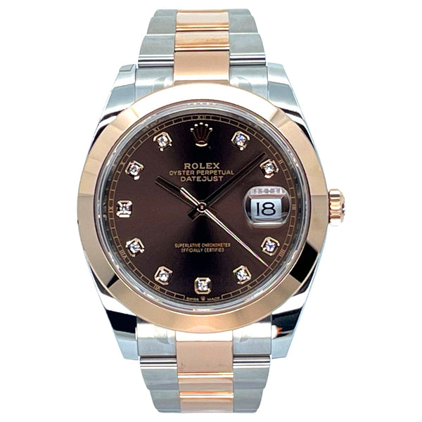 2022 Rolex Datejust 41 41mm 126301-0003 Chocolate Dial with Diamonds