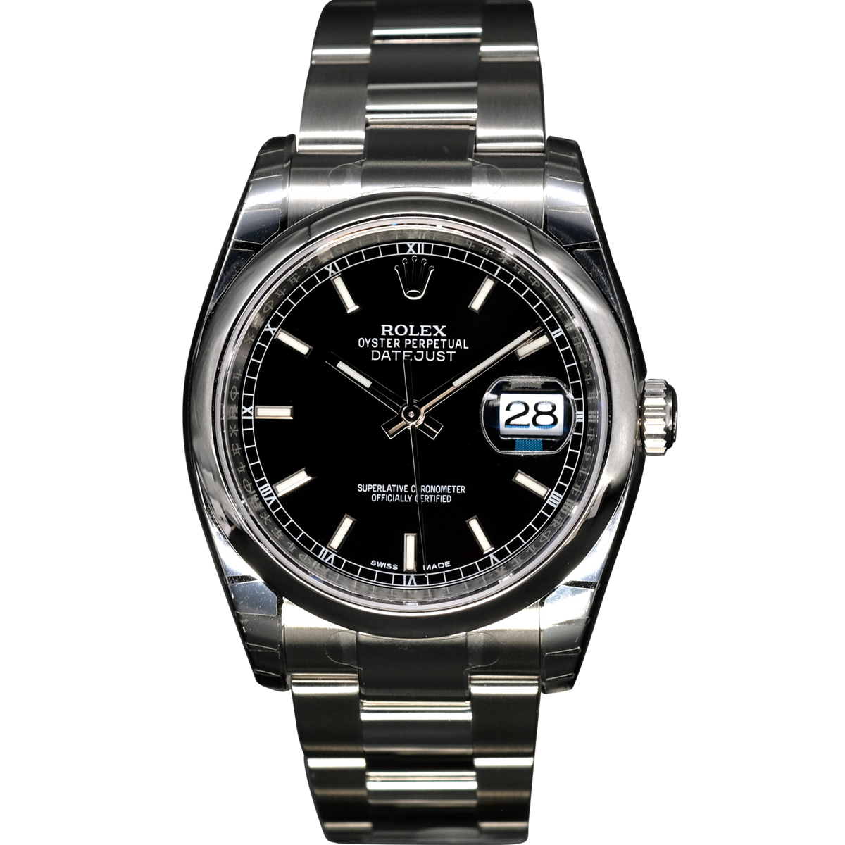 Rolex Datejust 36mm 116200 Black Index Dial Oyster Bracelet