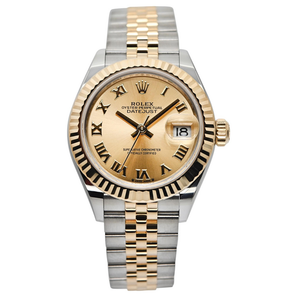 2023 Rolex Lady-Datejust 28mm 279173-0009 Champagne Roman Dial (Jubilee Bracelet)