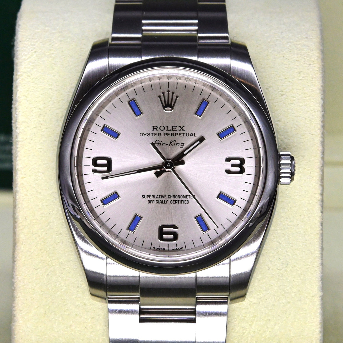 Rolex 114200 blue deals