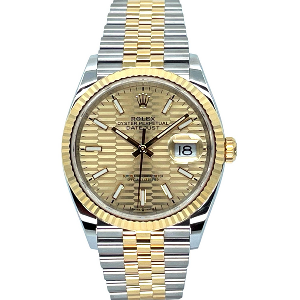 Rolex Datejust 36 36mm 126233-0039 Golden Fluted Motif Dial