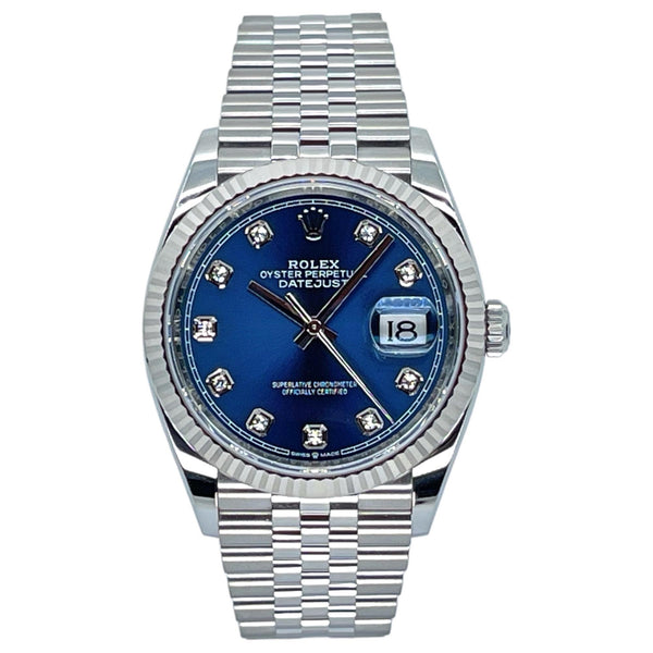 Rolex Datejust 36 36mm 126234-0037 Bright Blue Dial with Diamonds