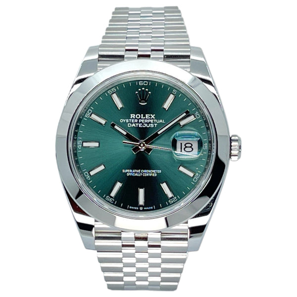Rolex Datejust 41 41mm 126300-0020 Mint Green Index Dial