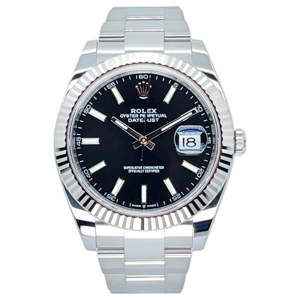 Rolex Datejust 41 41mm 126334-0017 Bright Black Index Dial