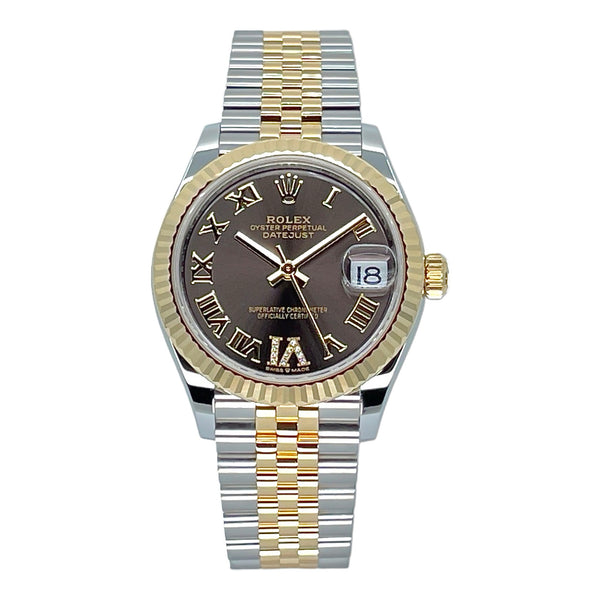 Rolex Datejust 31 31mm 278273-0018 Dark Grey Roman Dial with VI Diamonds (Jubilee Bracelet)