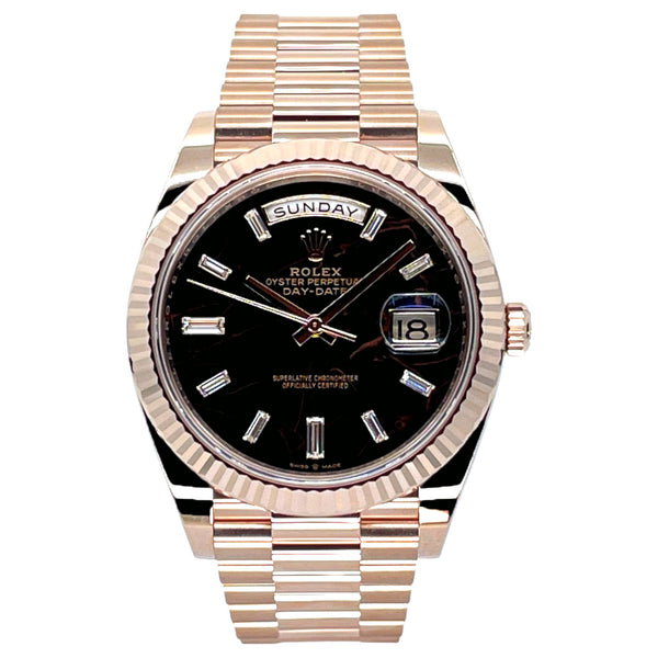 Rolex Day-Date 40 40mm 228235-0045 Eisenkiesel Dial with 10 Baguette-Cut Diamonds