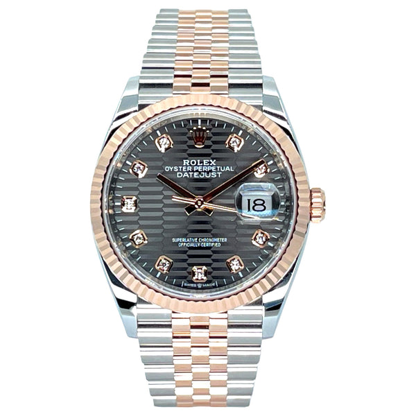 Rolex Datejust 36 36mm 126231-0041 Slate Fluted Motif Dial with Diamonds (Jubilee Bracelet)