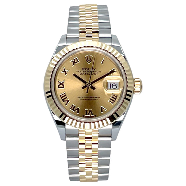 2023 Rolex Lady-Datejust 28mm 279173-0009 Champagne Roman Dial (Jubilee Bracelet)