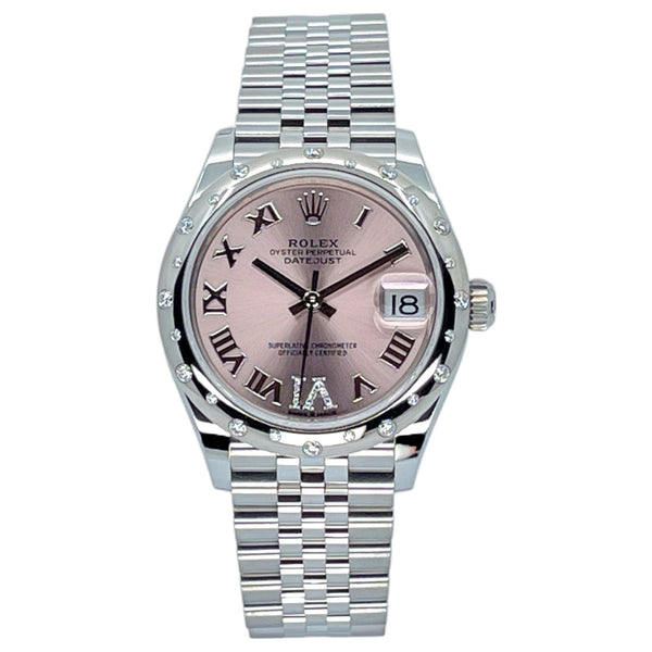 Rolex Datejust 31 31mm 278344RBR-0026 Pink Dial with VI Diamonds (Jubilee Bracelet)