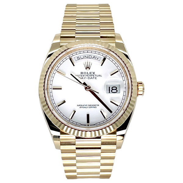 Rolex Day-Date 40 40mm 228238-0042 White Index Dial