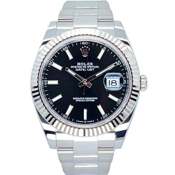 Rolex Datejust 41 41mm 126334-0017 Bright Black Index Dial