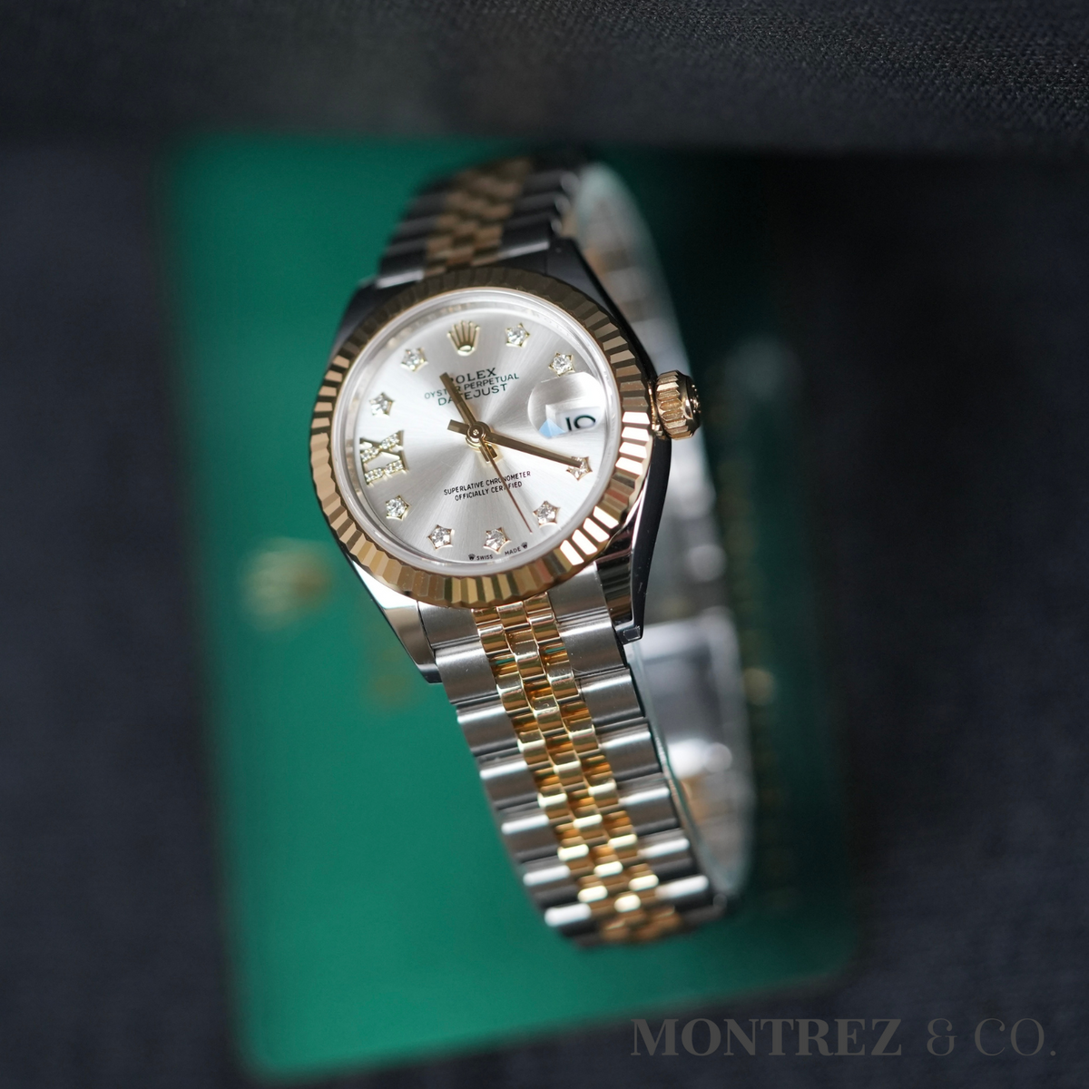 Rolex Lady-Datejust 28mm 279173-0003 Silver Dial with Diamonds & IX Di ...