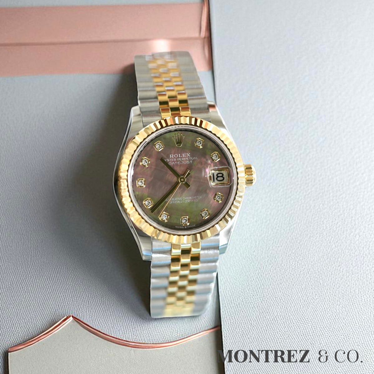 Rolex Datejust 31 31mm 278273-0024 Dark Mother-of-Pearl Dial with Diam ...