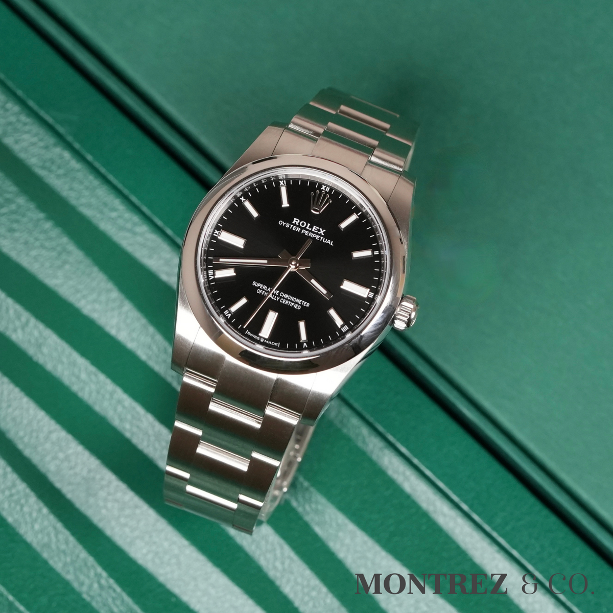 Rolex Oyster Perpetual 34 34mm 124200-0010 Black Dial – Montrez & Co.