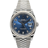Rolex Datejust 36 36mm 126234-0037 Bright Blue Dial with Diamonds