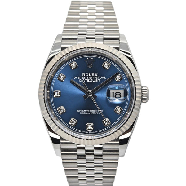 Rolex Datejust 36 36mm 126234-0037 Bright Blue Dial with Diamonds