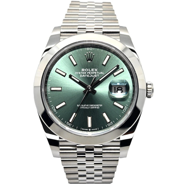 Rolex Datejust 41 41mm 126300-0020 Mint Green Index Dial