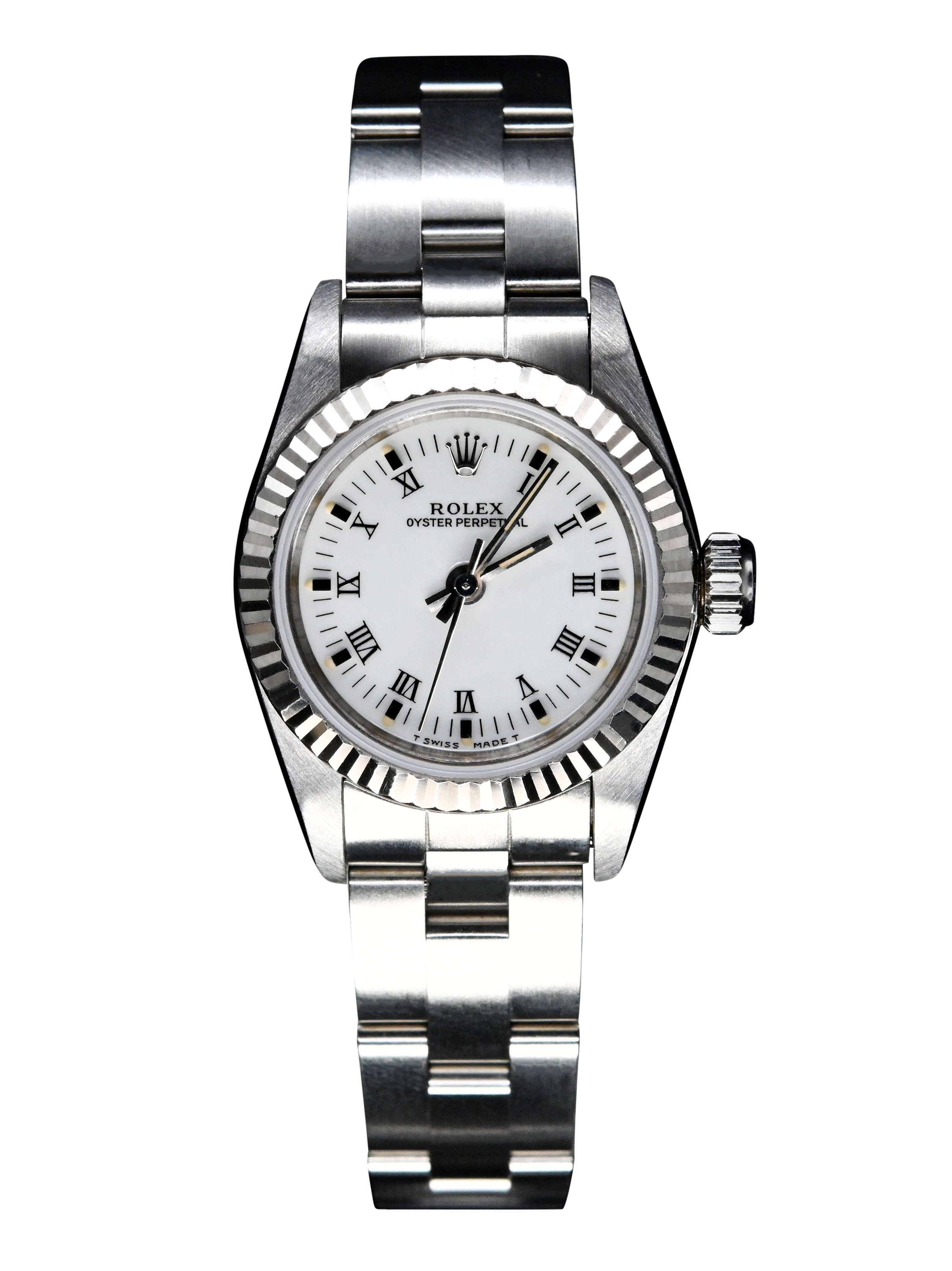 Rolex Oyster Perpetual 24mm 67194 White Roman Dial Oyster