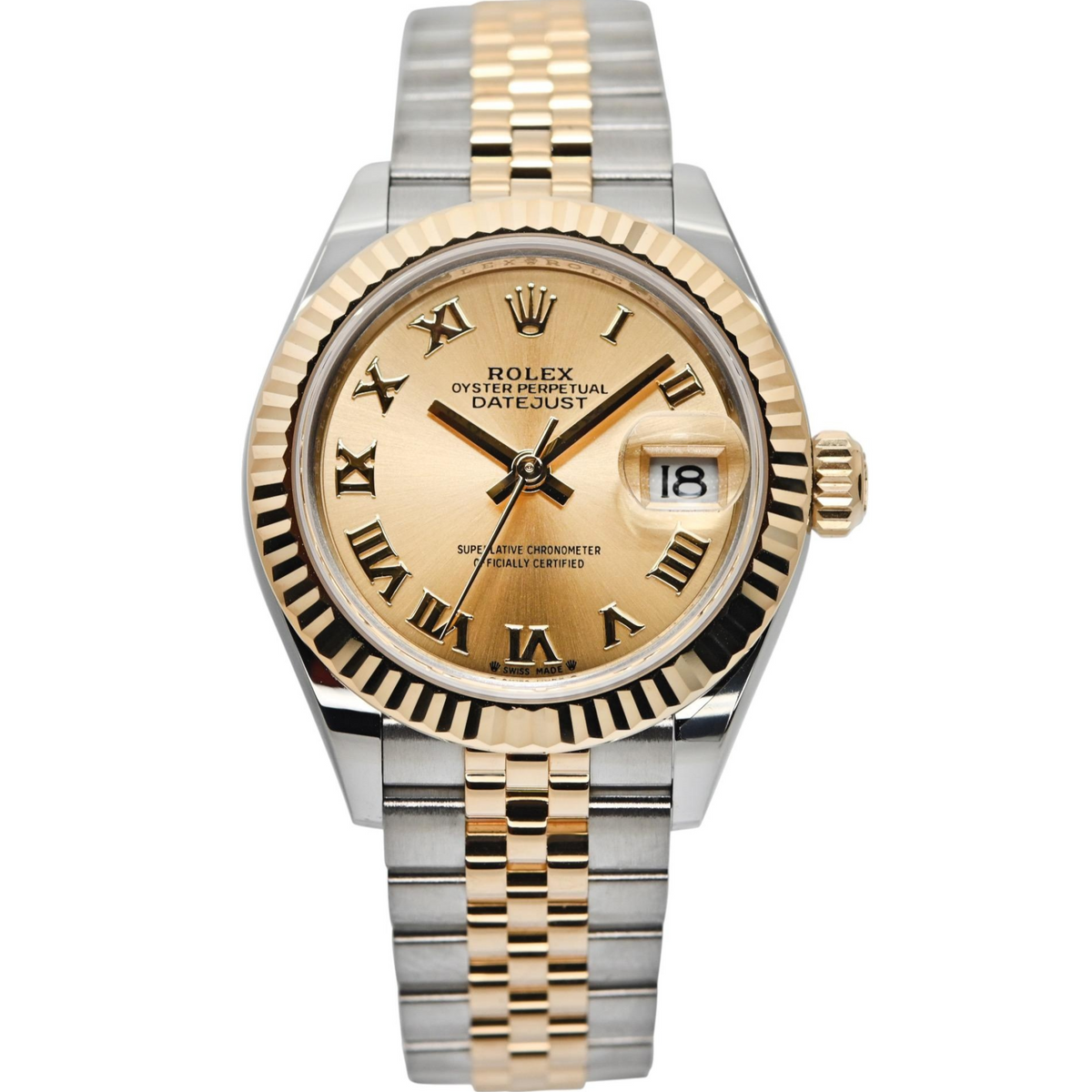 2023 Rolex Lady-Datejust 28mm 279173-0009 Champagne Roman Dial (Jubile ...