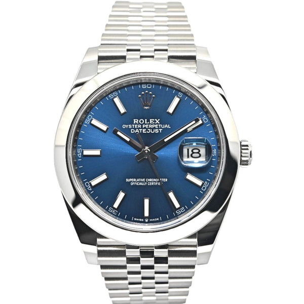 Rolex Datejust 41 41mm 126300-0002 Bright Blue Index Dial