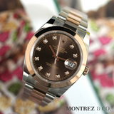 2022 Rolex Datejust 41 41mm 126301-0003 Chocolate Dial with Diamonds